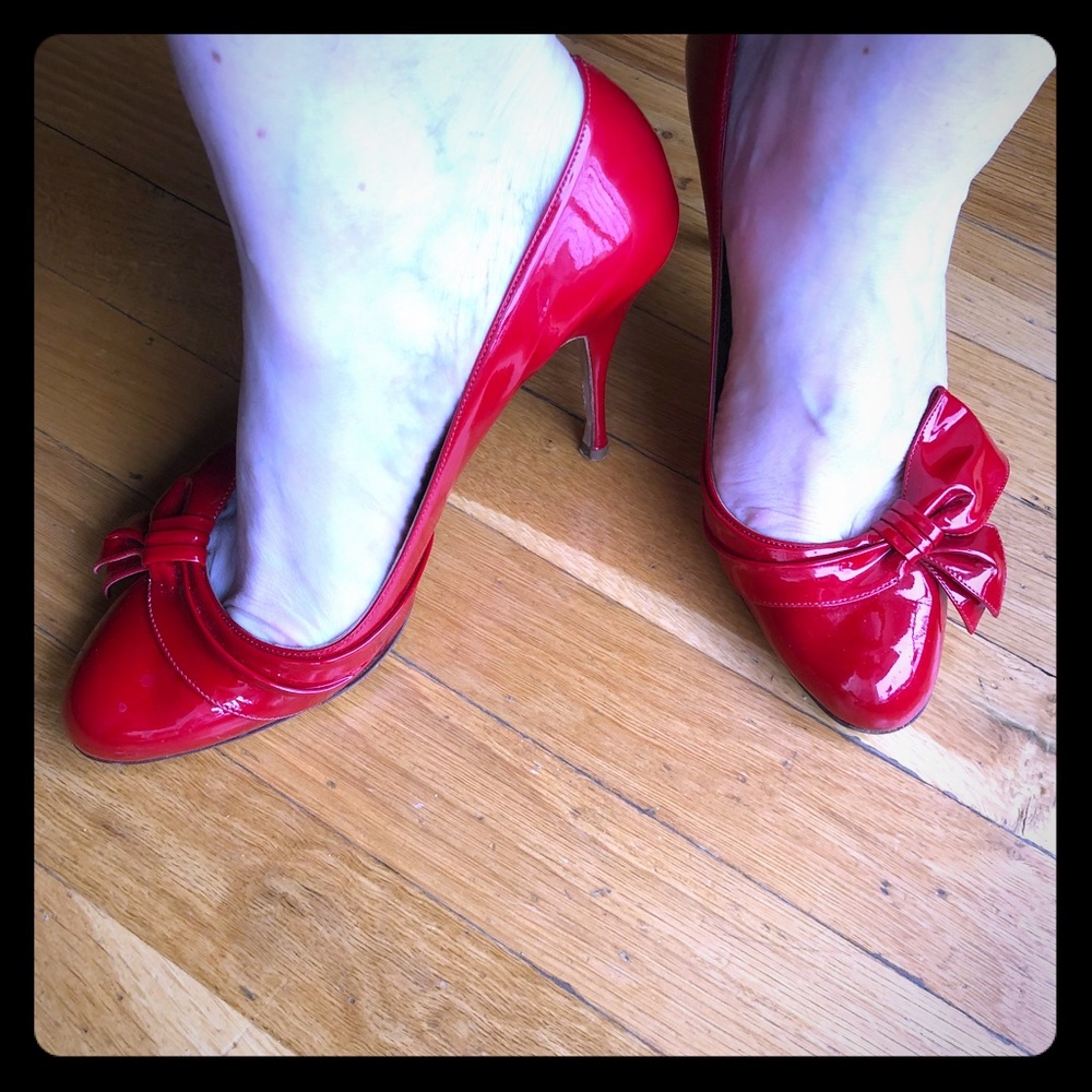 Candy Apple Red signature Valentino Bow Heels